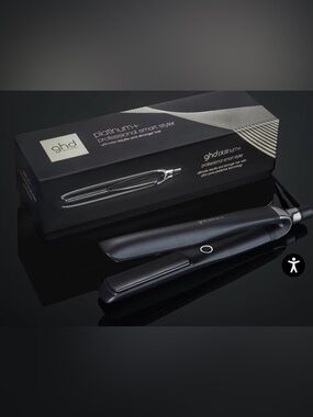 ghd platinum+ Professional Flat Iron in Black with Silver Accents